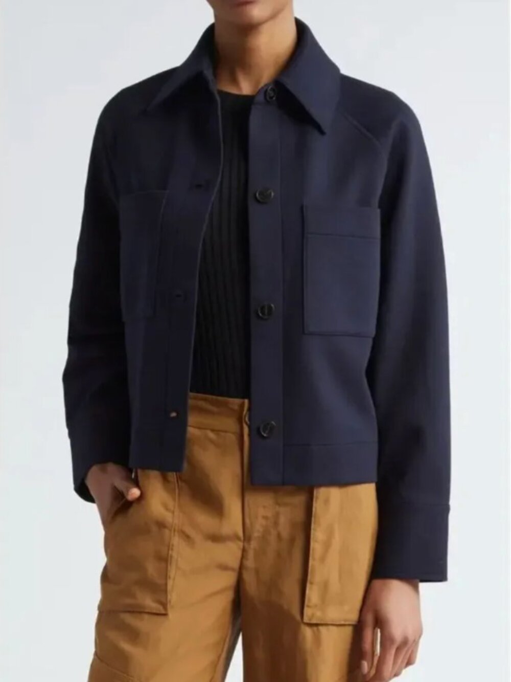 VINCE Cotton Blend ponte Chore Jacket